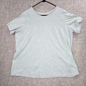 Woman Within 1X Short Sleeve Top Light Green 100% Cotton